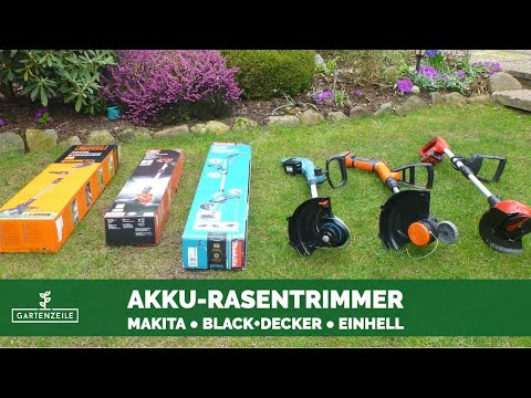 Video: Akku-Rasentrimmer Test - 3 Geräte im Test (Makita, Black+Decker, Einhell)